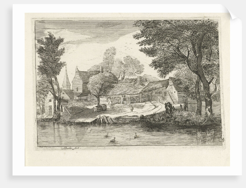 Village on the waterfront by Anna Maria de Koker