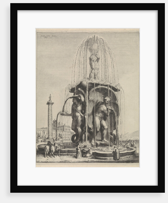 Fountain and Trajan's Column in Rome by Johannes Lutma II