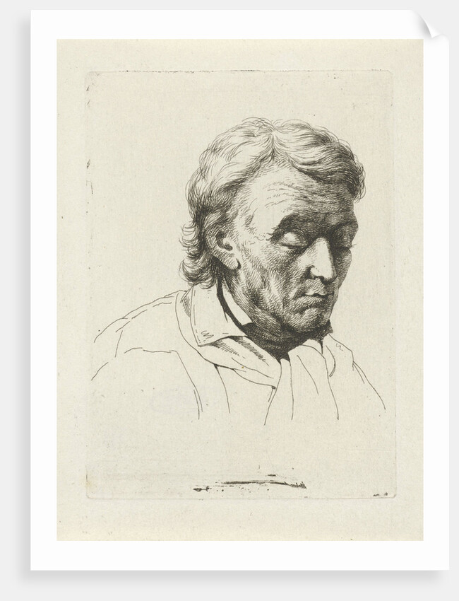 Portrait of an old man with eyes closed by Jean Zacherie Mazel