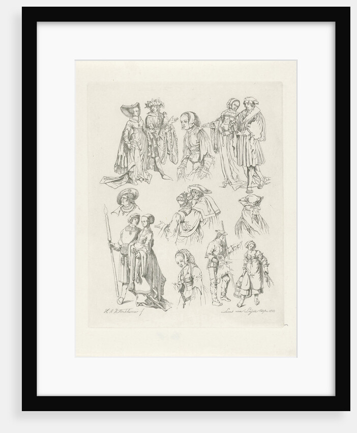 Study Sheet with five pairs by Hendrik Abraham Klinkhamer