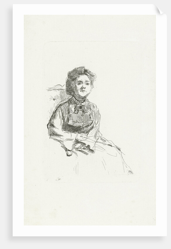 Portrait of Mistress Berg sitting on chair by Joan Berg