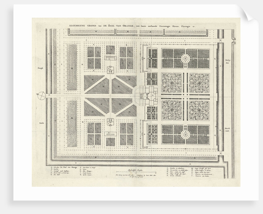 Map of Huis ten Bosch Palace and the surrounding estate The Netherlands by Jan Matthysz.