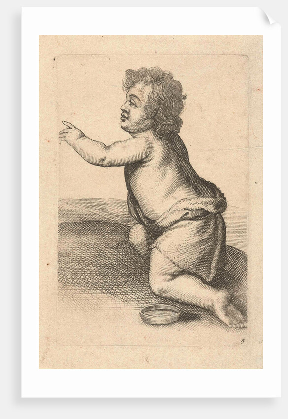 Half Nude child with a saucer by Frederik de Wit