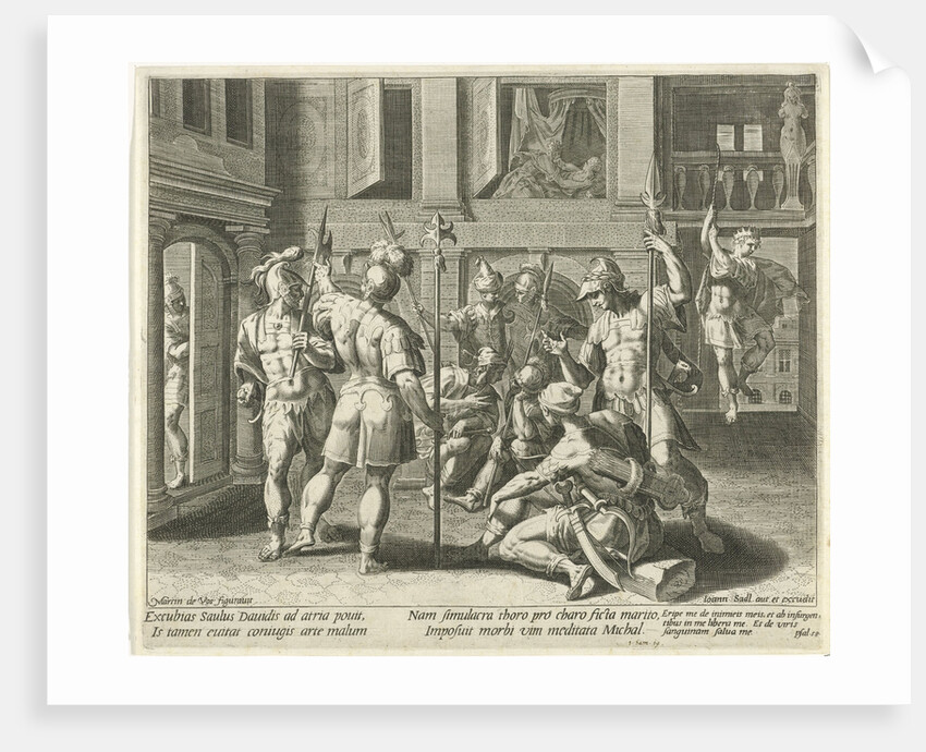 Michal helps David escape by Johann Sadeler I