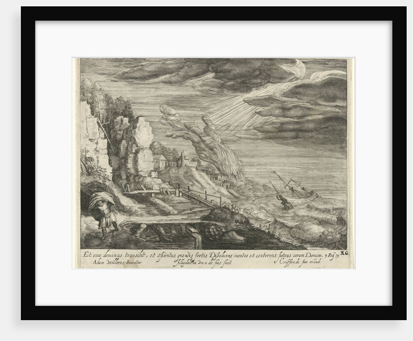 Elijah wraps his cloak over his face by Crispijn van de Passe I