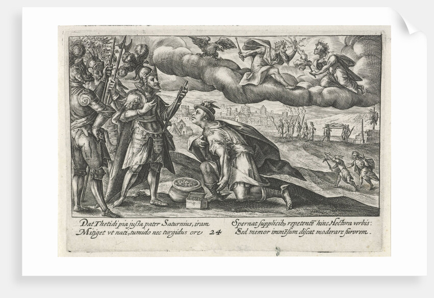 Mercury begs Achilles for the body of Hector by Crispijn van de Passe I