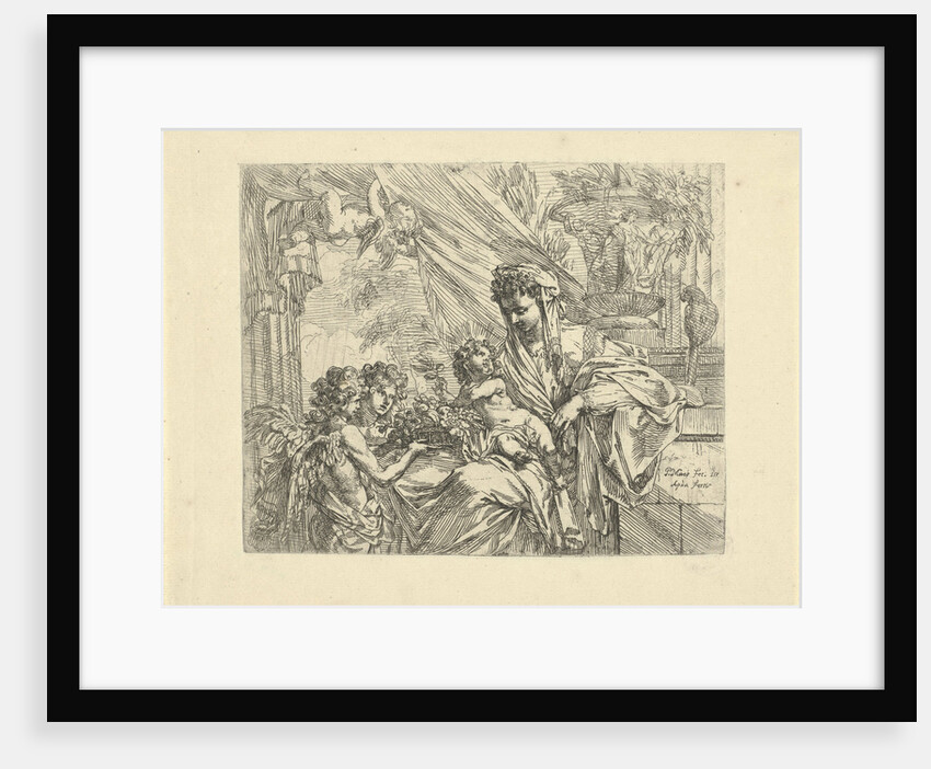 Virgin and Child adored by angels by Godfried Maes