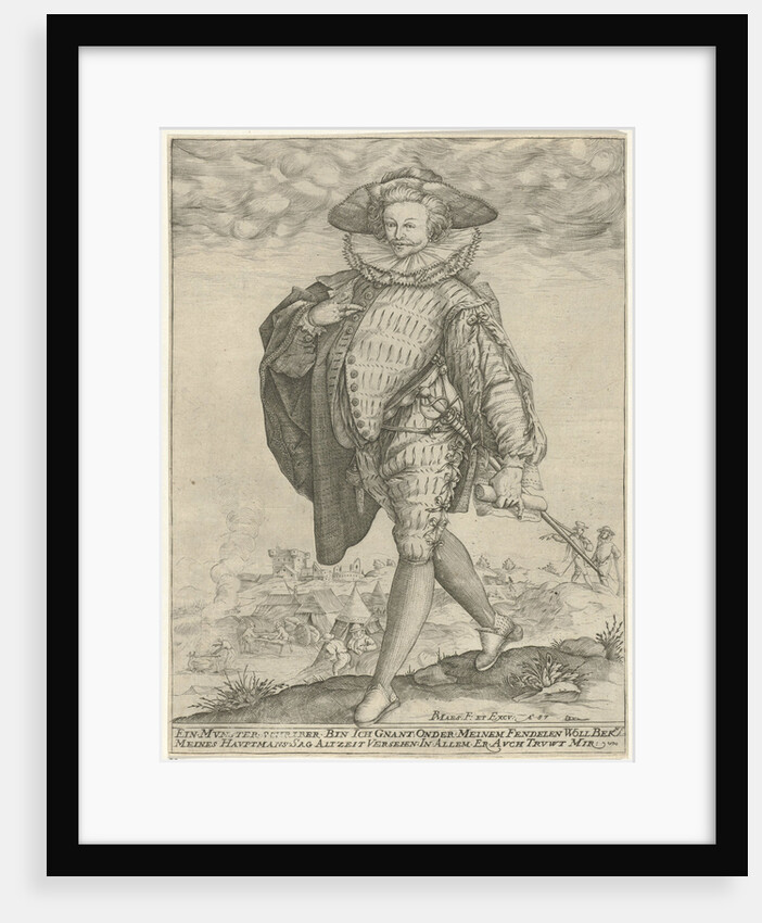 Officer marching to the left by Hendrick Goltzius