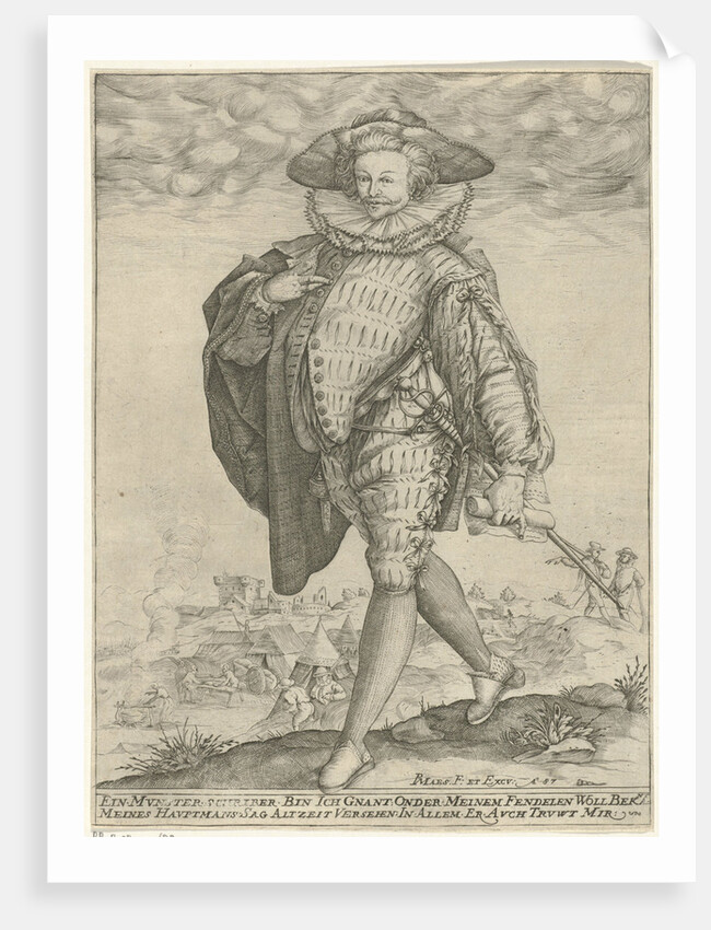 Officer marching to the left by Hendrick Goltzius