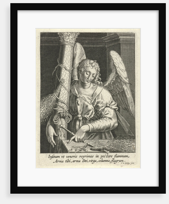 Angel with whipping post and floggers by Karel van Mallery