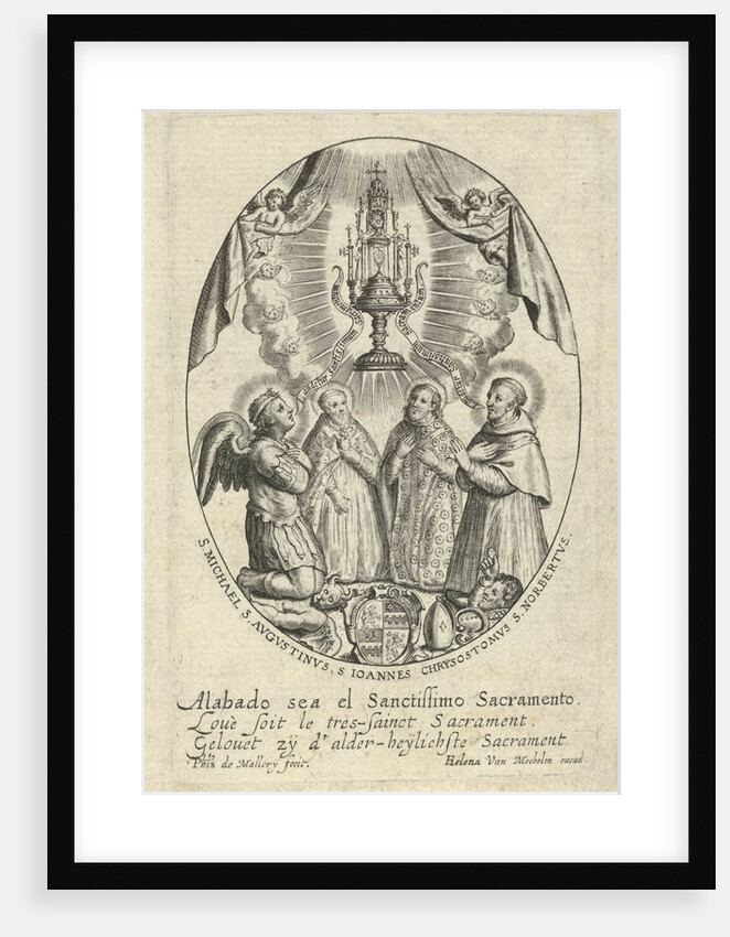 Archangel Michael and saints under a monstrance by Helena van Mechelen
