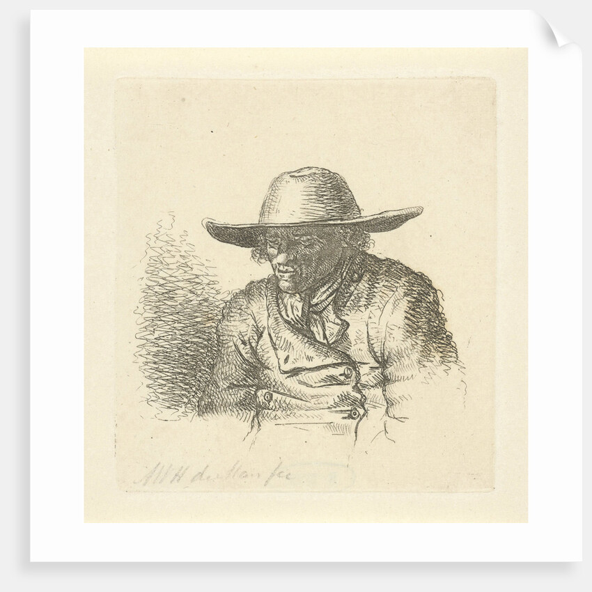 Man with hat with wide brim by Anthonie Willem Hendrik Nolthenius de Man