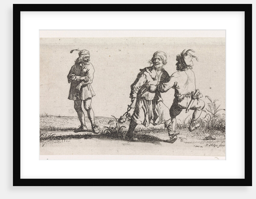Two dancing peasants and a spectator by Pieter Jansz. Quast