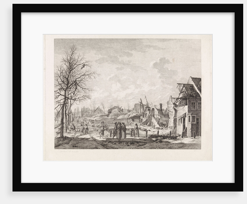 View Rapenburg Leiden after the gunpowder disaster of January 12 by Leendert Overbeek