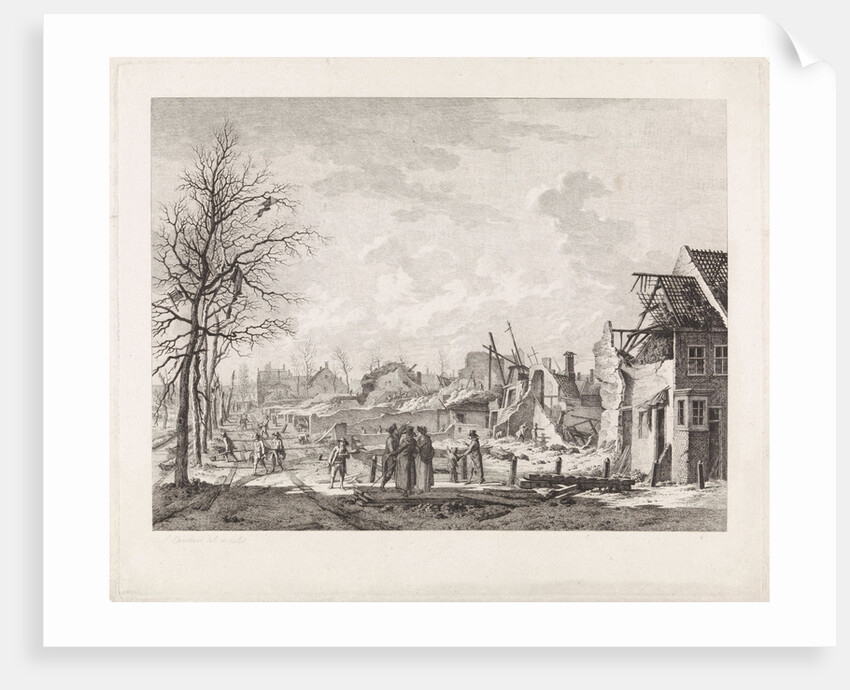 View Rapenburg Leiden after the gunpowder disaster of January 12 by Leendert Overbeek