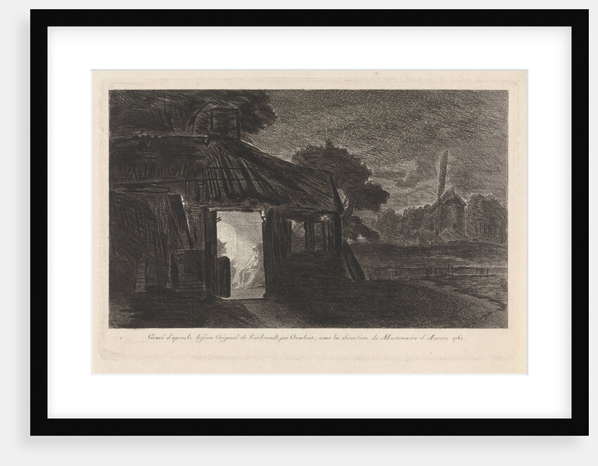 Night Piece with two figures in a hut by Pieter Franciscus Martenasie