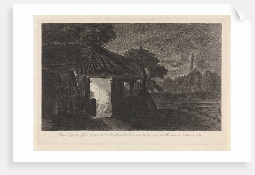 Night Piece with two figures in a hut by Pieter Franciscus Martenasie