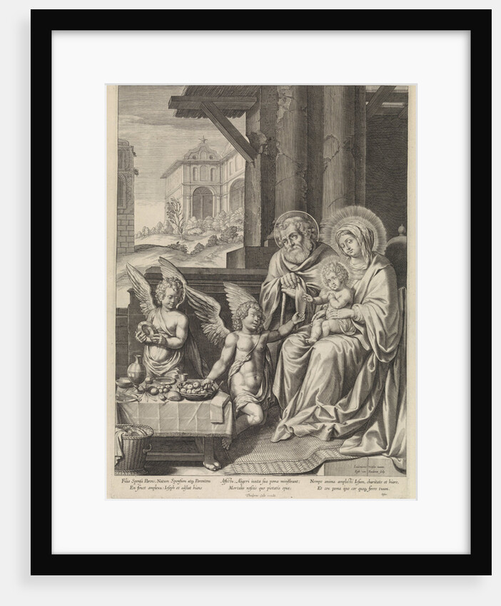 The Holy Family and two angels by Pisani