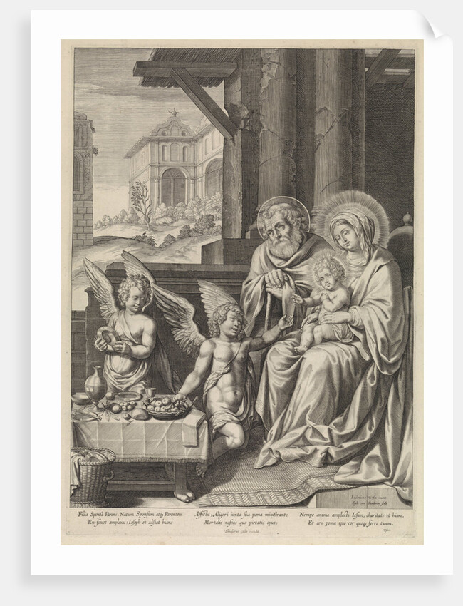 The Holy Family and two angels by Pisani