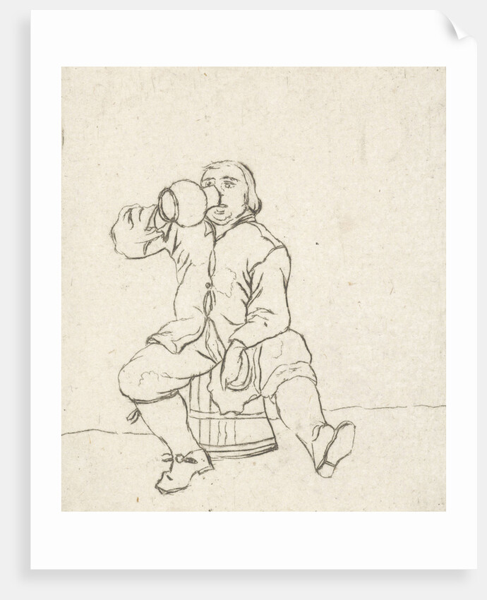 Drinking man by Cornelis Ploos van Amstel