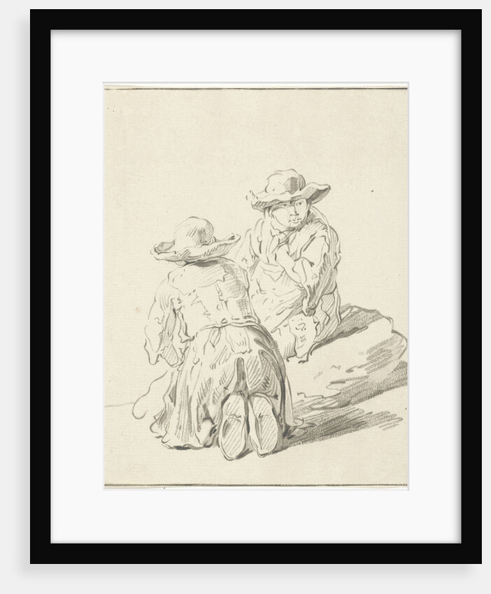 Two boys sitting on the floor by Pieter van Bloemen