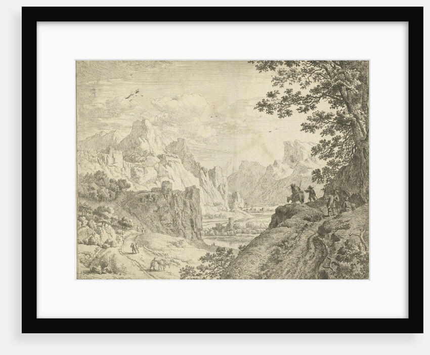 River landscape with travelers by Nicolaes Visscher II