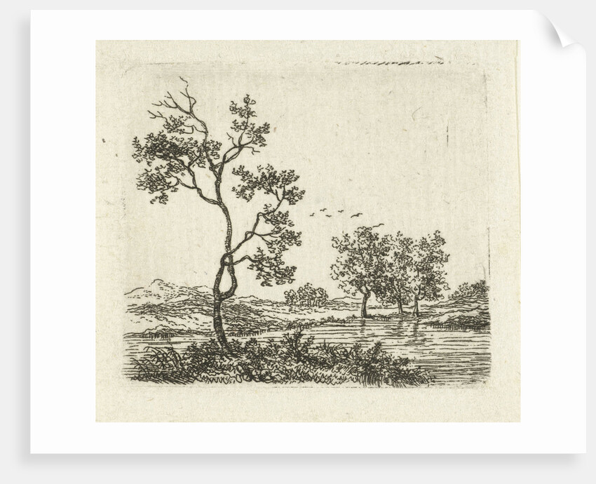 River landscape with trees by Ernst Willem Jan Bagelaar