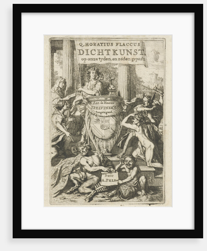 Coat of arms Geelvinck family surrounded by allegorical figures by Gerard de Lairesse