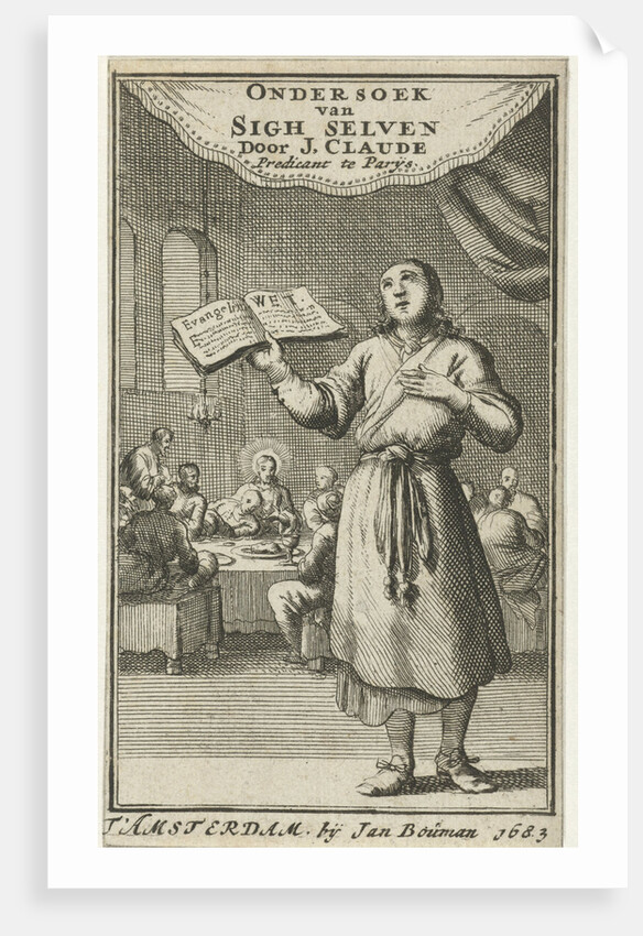 Standing man with opened book by Jan Bouman
