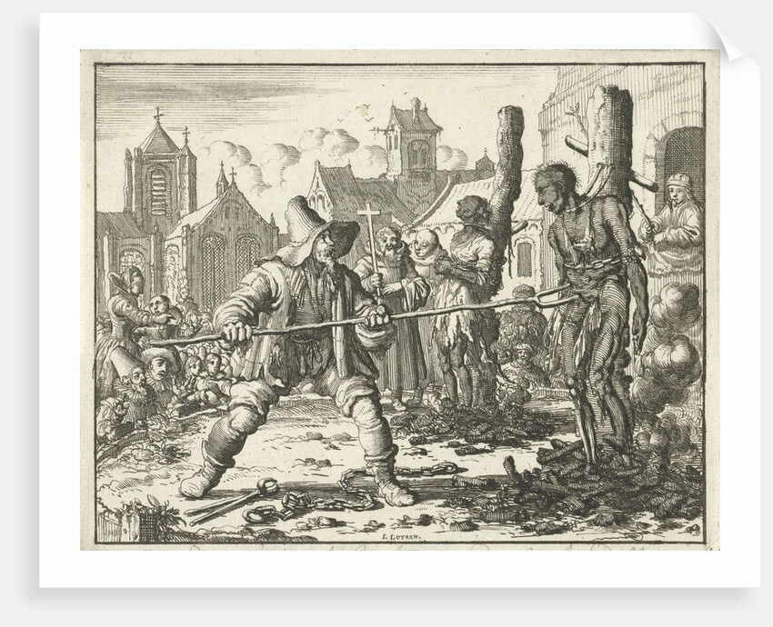 Burnt bodies of David and Levina in Ghent by Jan Luyken