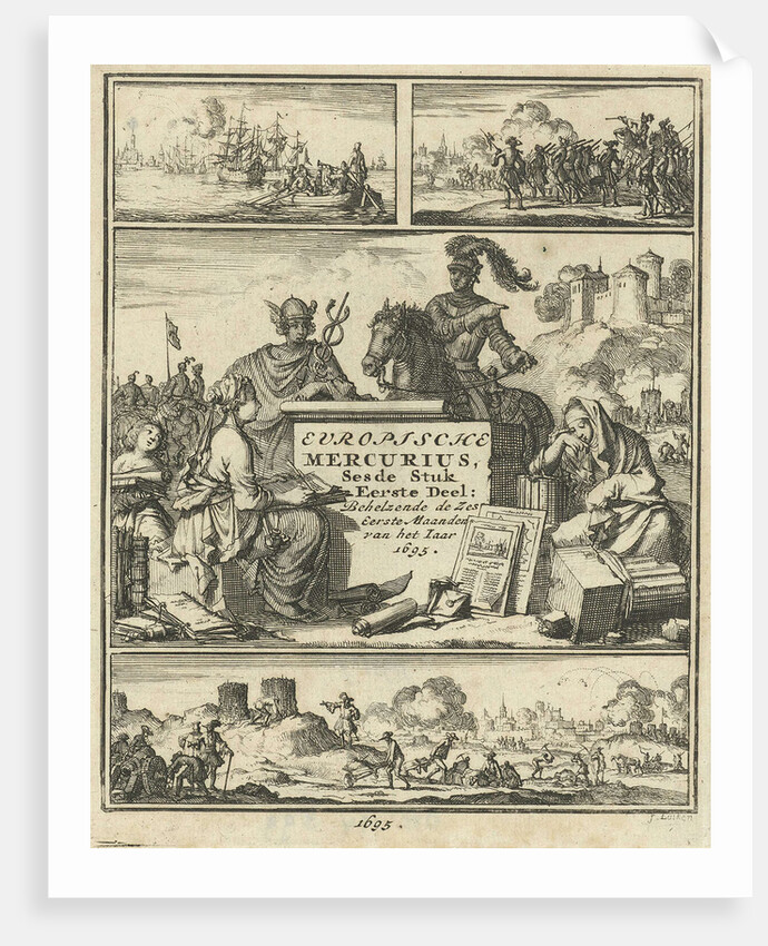 Mercury leaning against a stone by Timotheus ten Hoorn