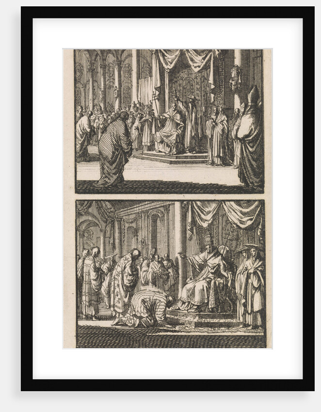 Pope Sixtus V crowned with a tiara by Jan Luyken