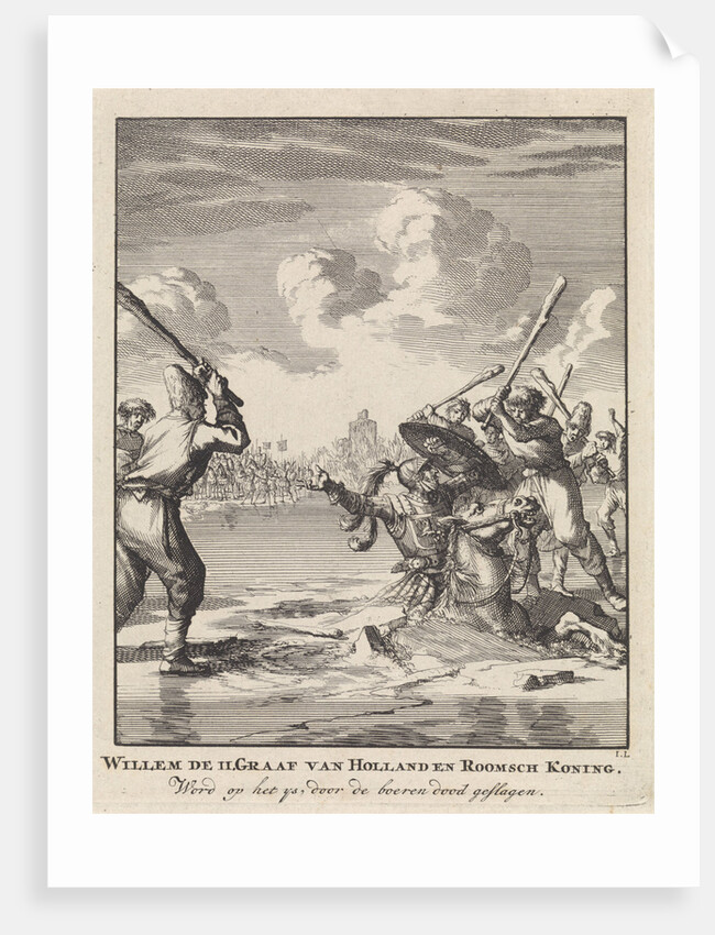 Count William II spills through the ice at Hoogwoud by Jan Luyken