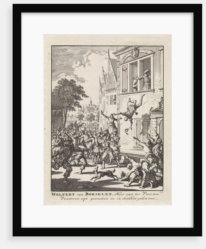 Wolfert van Borselen thrown out the window and killed in Delft The Netherlands by Jan Luyken