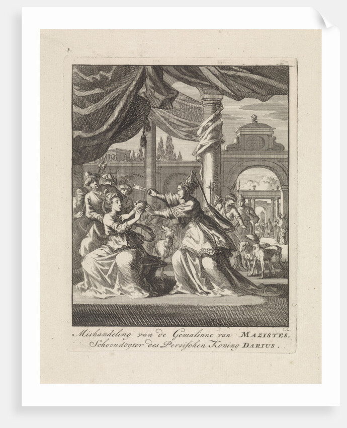 Assaulting wife of Masistes by Jan Luyken