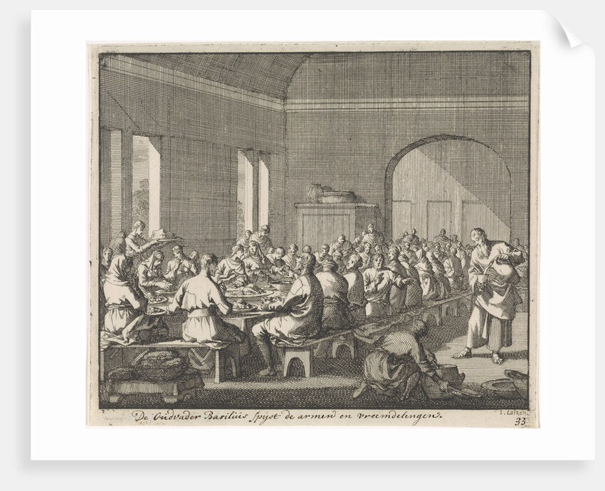 Saint Basil serves a meal to the poor by Jan Luyken