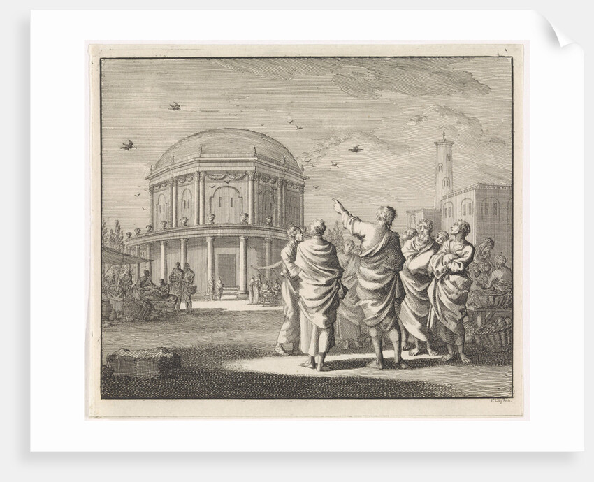 Saint Athanasius predicts the future using crows by Jan Luyken