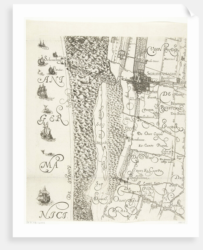 Map of Delfland (leaf center left) The Netherlands by Floris Balthasar