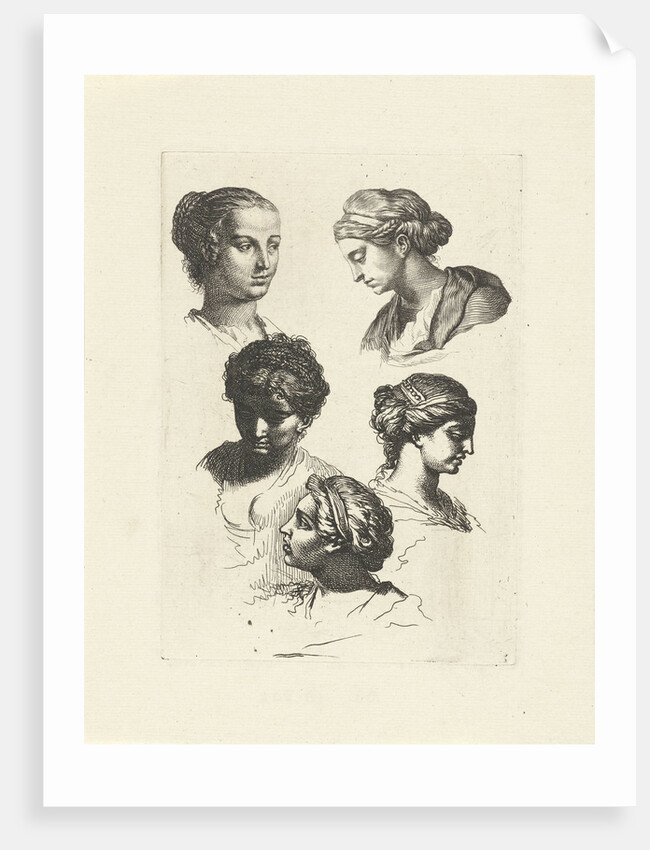 Five female head study by Gerard de Lairesse