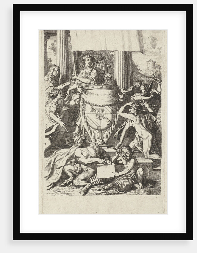 Coat of arms Geelvinck family surrounded by allegorical figures by Gerard de Lairesse