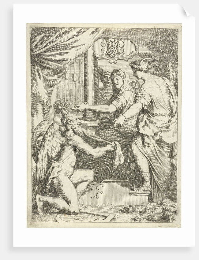 Time kneels for a hand worker at a loom by Gerard de Lairesse