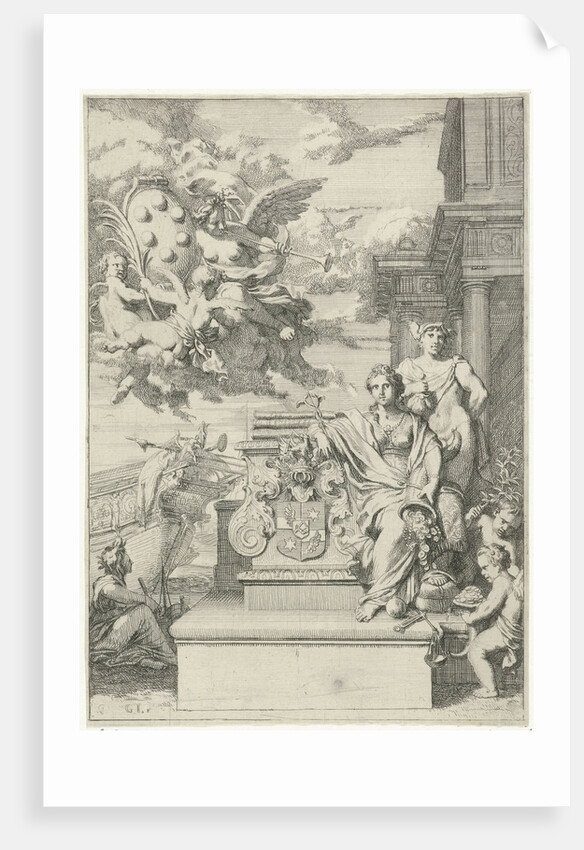 Allegory on the trading of the Medici and the coat of arms by Gerard de Lairesse