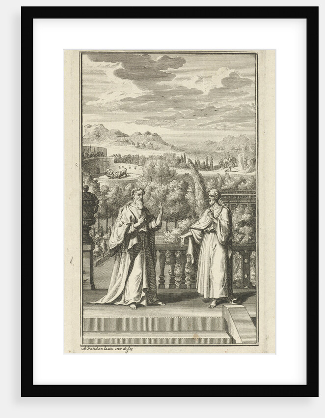 Two men in conversation by Adolf van der Laan