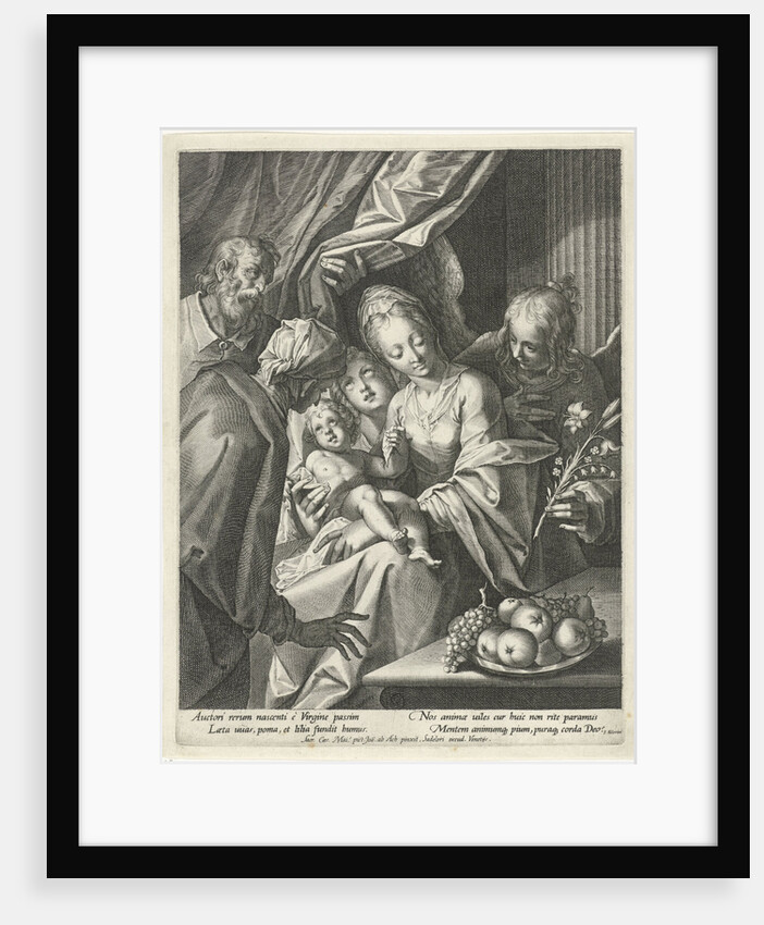 Holy Family with Saint Anna and two angels by Flamini Valerini