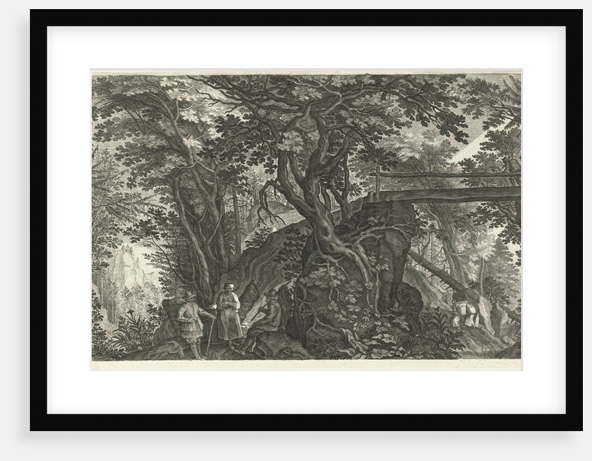 Wooded Landscape with a bridge by Pieter Stevens II