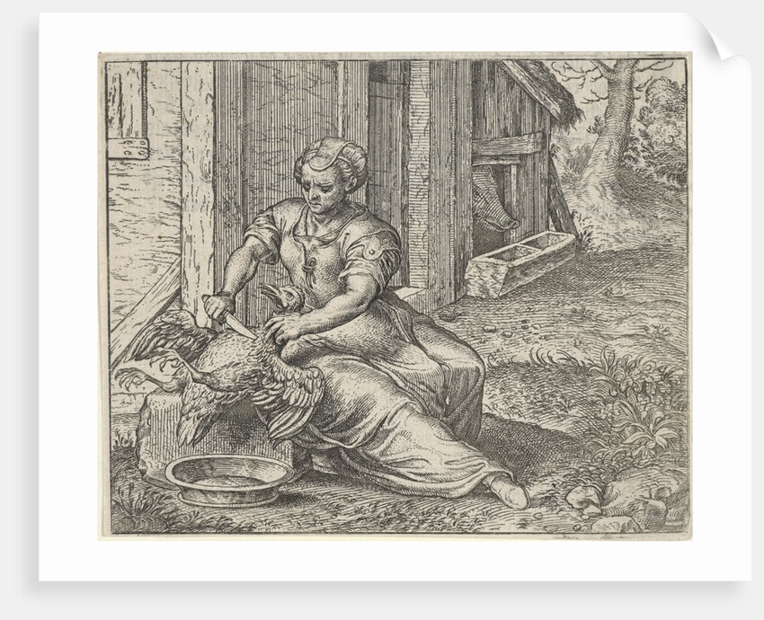 Fable of the woman and the chicken by Marcus Gheeraerts I
