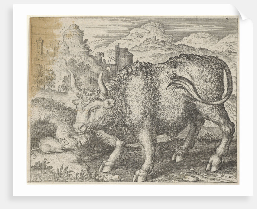 Fable of the bull and mouse by Aegidius Sadeler