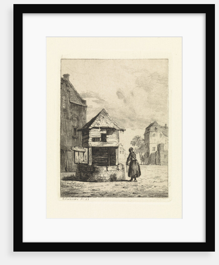 Girl at a waterhole by Cornelis Springer