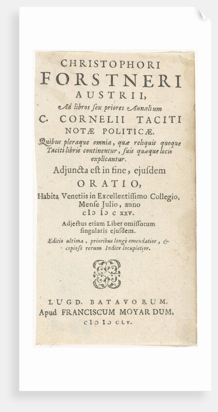 Title page for by C. Cornelii Taciti