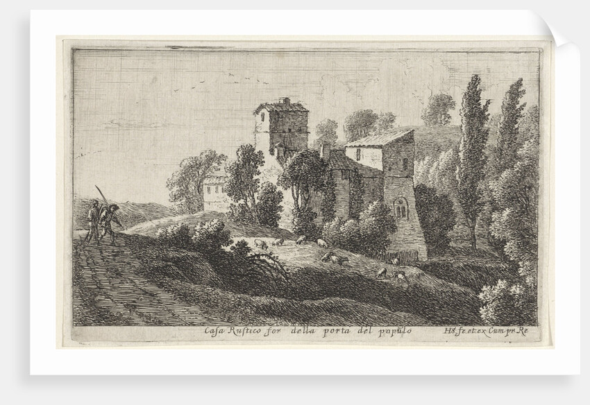 Farm outside the Porta del Popolo Italy by Herman van Swanevelt